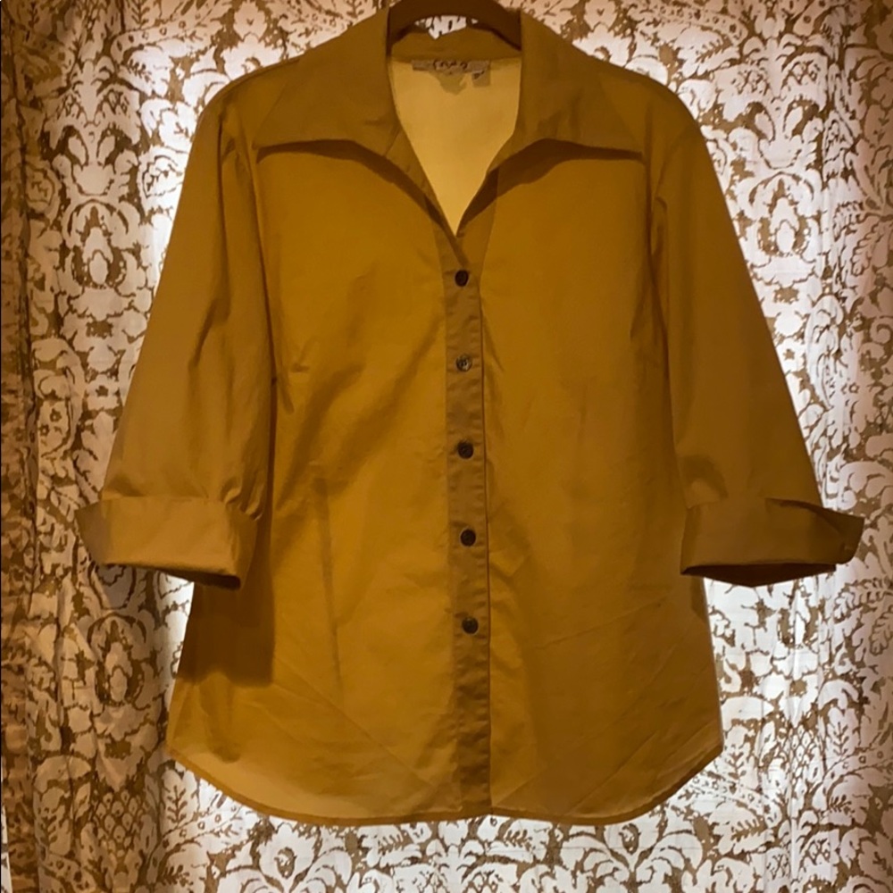 ~COMO~ Mustard Yellow 3/4 length sleeve Shirt